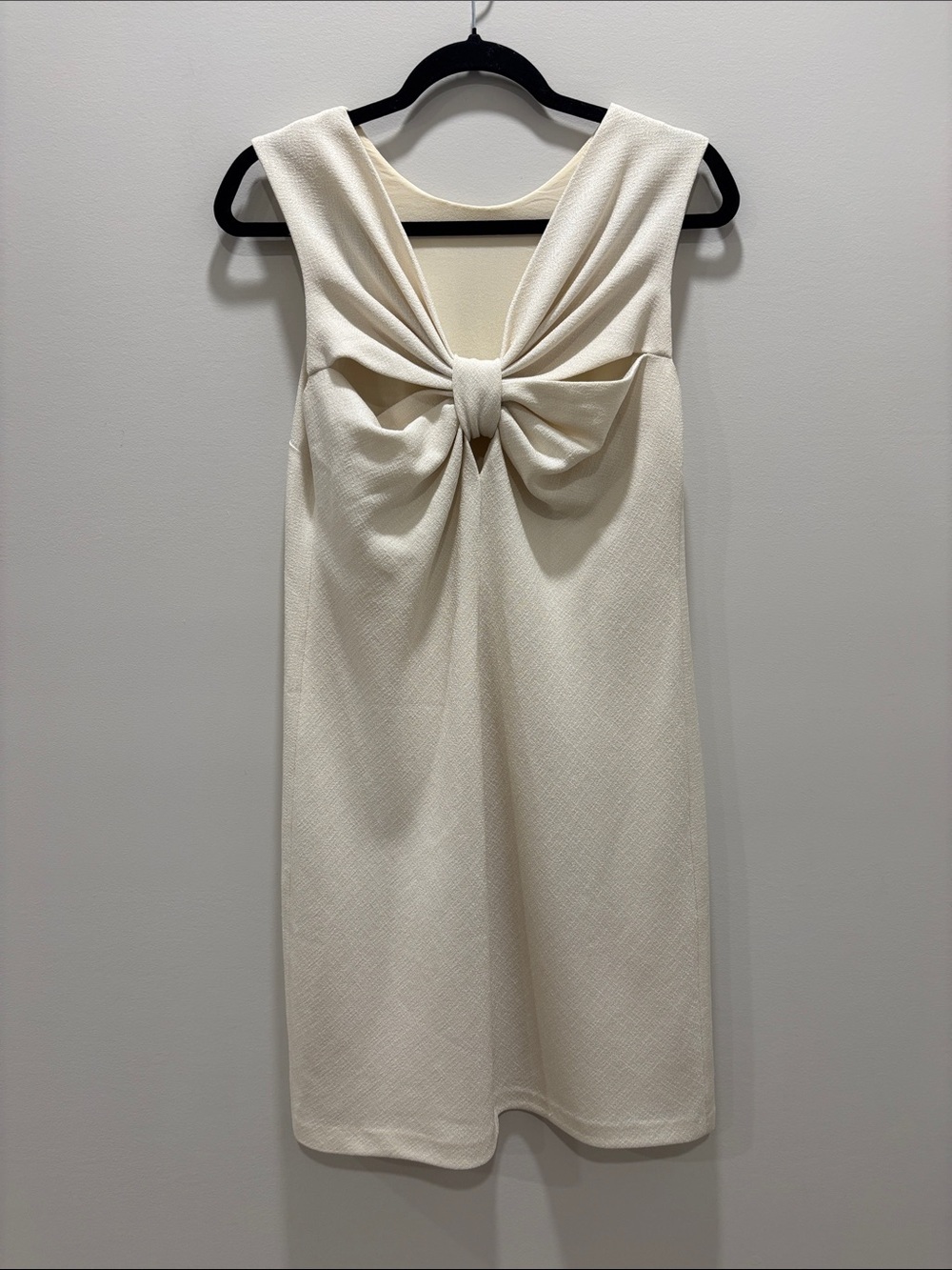 ADAM by Adam Lippes Silk Lined Ivory Bow Back Sleeveless Cocktail Dress Size 6